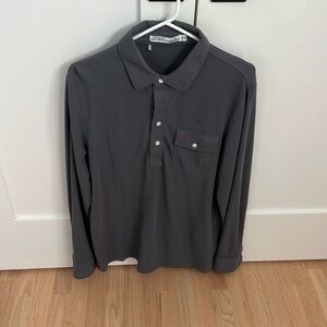 Criquet Long Sleeve Players polo - Size Medium - Color Blue Steel